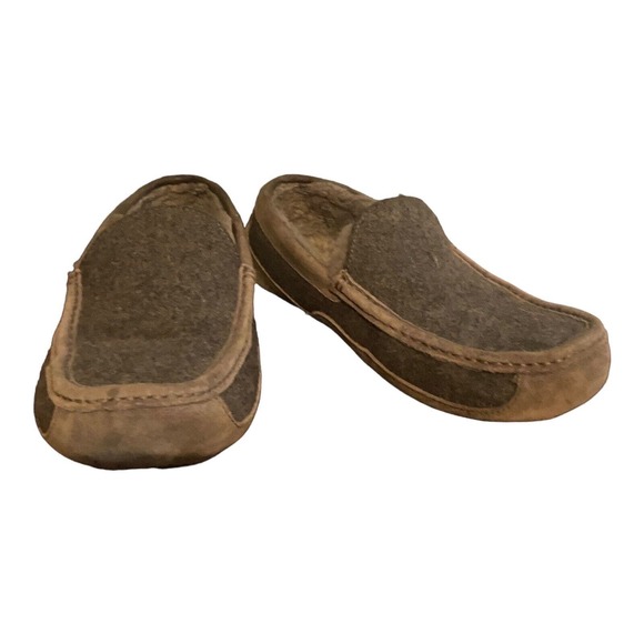 UGG 3233 Ascot Wool Gray Slip On Moccasin Toe Driving Slippers Shoes Men's US 11 - Picture 1 of 6